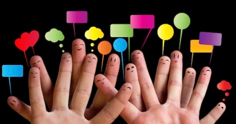 Happy group of finger smileys 2